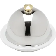 Caviar box with roof  stainless steel, porcelain  45 ml  D=90, H=69mm  metallic, white