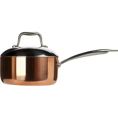 Saucepan with lid 3-layer copper  stainless steel, aluminum  3 l  D=200, H=95mm  copper
