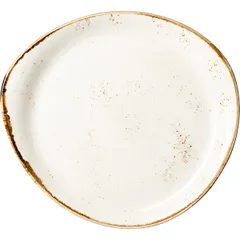 Тарелка «Крафт Вайт» мелкая фарфор D=305,H=37,L=305,B=275мм белый,коричнев.