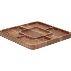 Менажница 5 секций квадратная дуб ,H=25,L=300,B=300мм деревян., изображение 2