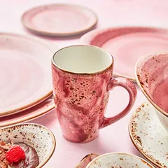 Тарелка «Крафт Распберри» мелкая фарфор D=30,H=2см розов.,коричнев., изображение 4