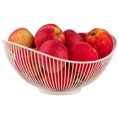 Корзина для фруктов «Сварт» металл ,H=13,5,L=29,5,B=25,5см белый, изображение 4