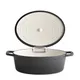 Кастрюля «5 звезд» для сервировки с держателем крышки (индукция) эмалиров.чугун 5л ,H=11,L=25,B=33см, Цвет: Антрацит, Объем по данным поставщика (мл): 5000, изображение 2