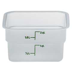 Graduated food container polyethylene 1.9l ,H=10,L=18.5,B=18.5cm white