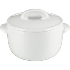 Baking pot “White” Classic with lid  porcelain  0.5 l  D=145/115, H=73mm  white
