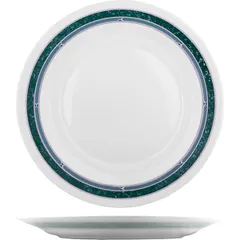 Блюдо «Риалто» круглое стекло D=293,H=23мм белый,зелен.