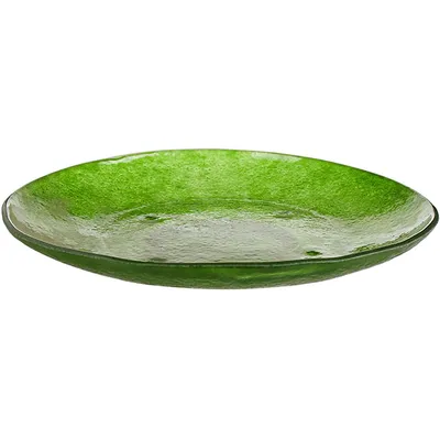 Блюдо сервировочное стекло D=27,H=3см зелен., изображение 2