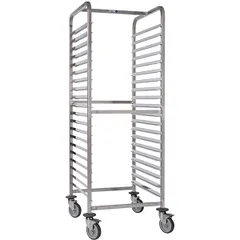 Trolley for gastronorm containers 2/1, 20 tiers  stainless steel , H=177, L=75, B=66 cm  silver.