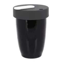 Кружка с двойной стенкой фарфор,силикон 250мл D=8,H=11см черный