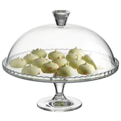Подставка для торта «Патиссери» с крышкой стекло D=32,2,H=26,2см прозр., изображение 2