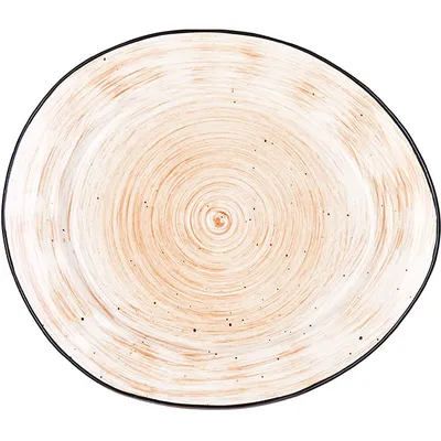 Тарелка «Пастораль» мелкая фарфор ,H=20,L=228,B=195мм оранжев., Цвет: Оранжевый