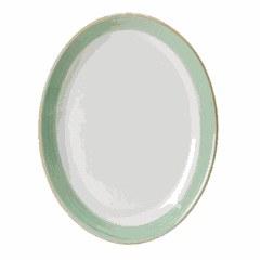 Блюдо «Рио Грин» овальное фарфор ,L=30,5,B=24см белый,зелен.