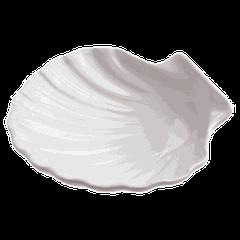 Блюдо ракушка фарфор ,H=45,L=152,B=129мм белый