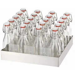 Tray for bottles with cooler +20 bottles 200  stainless steel, glass , H=19.5, L=30.6, B=30.6cm