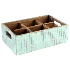 Ящик для подачи дерево ,H=10,L=27,B=17см бирюз.