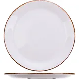 Тарелка «Браун Дэппл» мелкая фарфор D=25,H=2см белый,коричнев.