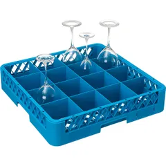 Кассета для бокалов «Проотель» 16 ячеек Dmax=113,Hmax=80мм полипроп. ,H=10,L=50,B=50см голуб., изображение 2