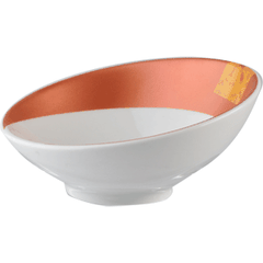 Salad bowl “Zen”  porcelain  65 ml  D=95, H=44 mm  white, orange.