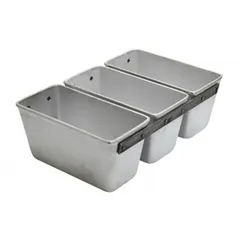 Bread baking pan 3-section aluminum ,H=10.5,L=21.5,B=10.5cm