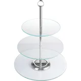 Этажерка 3 яруса 20х25х30см стекло,сталь нерж. ,H=42см