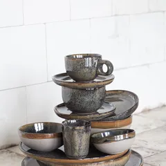 Блюдо «Серфис» глубокое керамика D=320,H=55мм коричнев., изображение 2