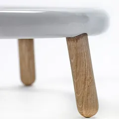 Подставка фуршетная для салатника металл,дерево D=18см белый, изображение 2