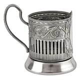 Подстаканник «Обезличенный» (Советский) с чернением никель D=72,H=95мм металлич.,черный