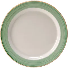 Plate “Rio Green” small  porcelain  D=26.5 cm  white, green.