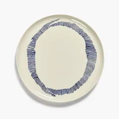 Блюдо «Фист» керамика D=35,H=2см белый,синий