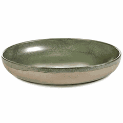 Dish “Surfis” deep  ceramics  D=320, H=55mm  green.