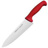 Нож поварской «Проотель» сталь нерж.,пластик ,L=340/200,B=45мм красный,металлич.