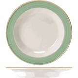 Deep plate “Rio Green”  porcelain  D=21.5 cm  white, green.