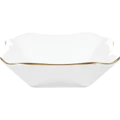 Square salad bowl  porcelain  450 ml , H=49, L=156, B=156mm  white, gold