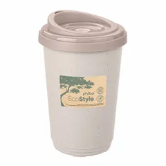 Thermal mug polyprop. 400ml beige.