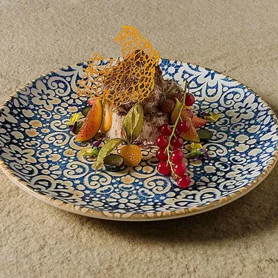 Тарелка «Альхамбра» мелкая фарфор D=21см синий,белый, изображение 2