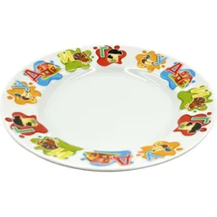 Тарелка «Алфавит» мелкая детская фарфор D=20см белый,разноцветн.