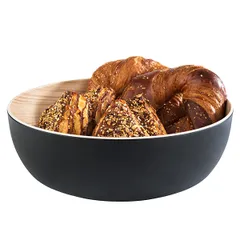 Салатник «Фрида» пластик 4,7л D=300,H=95мм черный,бежев., изображение 2