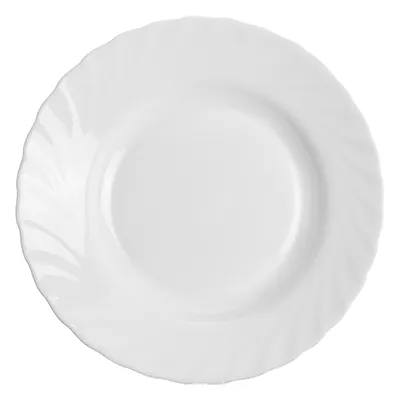 Тарелка глубокая «Трианон» стекло 0,6238л D=230,H=35мм белый