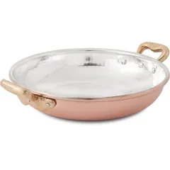 Frying pan with 2 handles, b/lid  copper, tin  D=32, H=7cm  copper