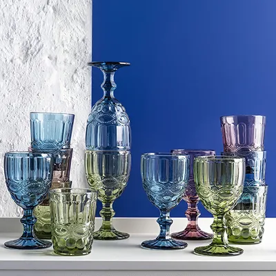 Бокал для вина «Мадам» стекло 260мл D=80,H=155мм зелен., изображение 2