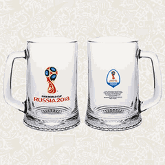 Кружка для пива «Ладья ФИФА» стекло 0,5л прозр.,красный