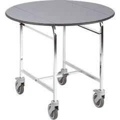 Folding table for room service  stainless steel, plastic , H=77cm  black