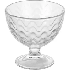 Ice cream bowl “Malva Wave” glass 300ml D=10.4,H=10cm clear.