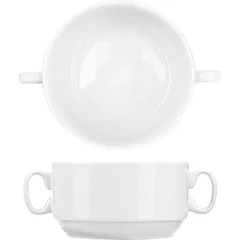 Чашка бульонная фарфор 300мл D=105,H=57мм белый, изображение 3