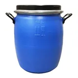 Бочка с крышкой на обруче с ручками полиэтилен,металл 48л D=40,2,H=49,2см синий,черный