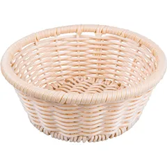 Wicker basket for bread  polyrottan  D=20/8, H=8cm  beige.