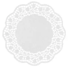 Lace table pads[250pcs] paper D=120,H=16,L=120,B=120mm white