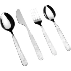 Cutlery set “Toptyzhka” for children [4 pieces]  stainless steel  silver.