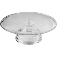 Cake stand plastic D=27,H=9cm clear.