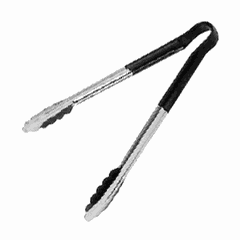 Universal tongs  stainless steel, polyvinyl chloride , L=24cm  metallic, black